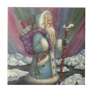 BLUE BELSNICKLE, NORTHERN LIGHTS & PENGUINS TILE