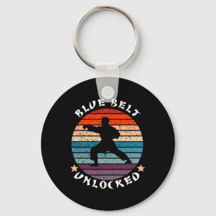Blue Belt Level Unlocked Achievement Karate Keep T Key Ring