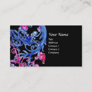 BLUE  BERRIES SWIRLS metallic gold Business Card