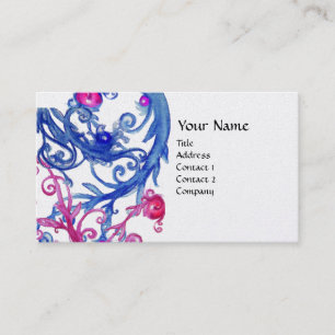 BLUE  BERRIES SWIRLS metallic pearl Business Card