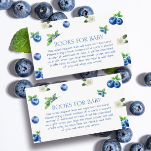Blue Berry Baby Shower Books for Baby Enclosure Card