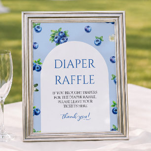 Blue Berry Baby Shower Diaper Raffle Poster