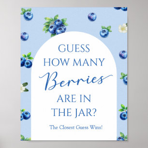 Blue Berry Baby Shower Guess How Many Berries Game Poster