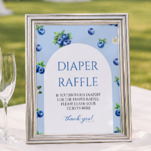 Blue Berry Baby Shower Late Night Diapers Poster