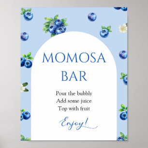 Blue Berry Baby Shower Momosa Bar  Poster