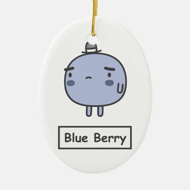 Blue Berry Ceramic Tree Decoration (Front)