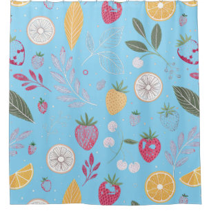 Blue Berry Citrus Shower Curtain – Fresh Summer Vi