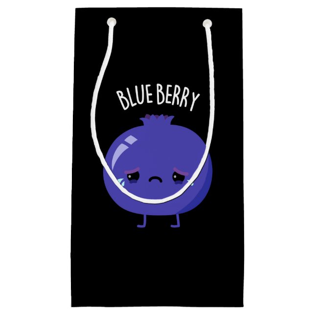 Blue Berry Funny Blueberry Pun Dark BG Small Gift Bag (Front)