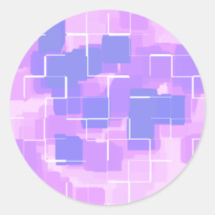 "Blue Berry" Geometric Art Classic Round Sticker