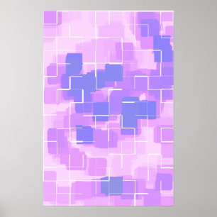 "Blue Berry" Geometric Art Poster