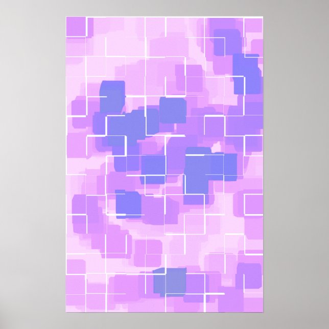 "Blue Berry" Geometric  Art Poster (Front)