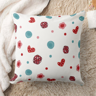 Blue Berry & Raspberry Pattern Cushion