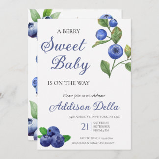 Blue Berry Sweet Baby Shower  Invitation