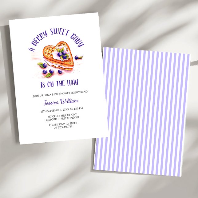 Blue Berry Sweet Fall Baby Shower  Invitation (Creator Uploaded)