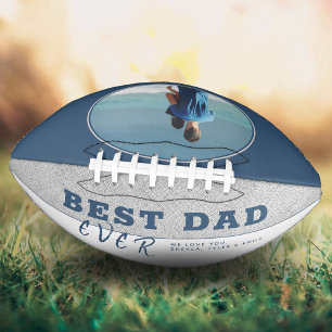 Blue Best Dad Ever Father`s Day Photo  Football