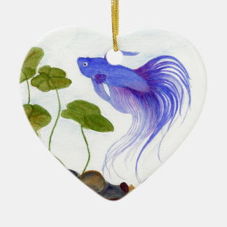 Blue Betta Fish Ceramic Tree Decoration