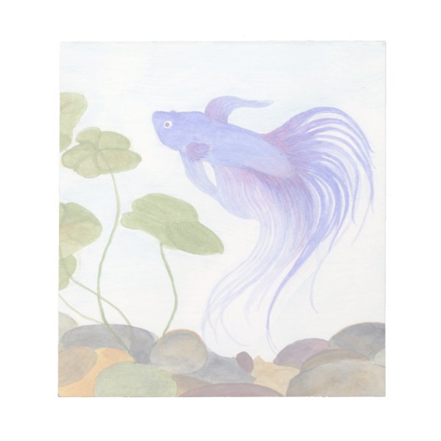Blue Betta Fish Notepad (Front)