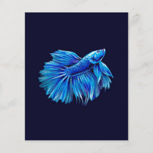Blue Betta Fish on Navy Aquarium Lover Flyer