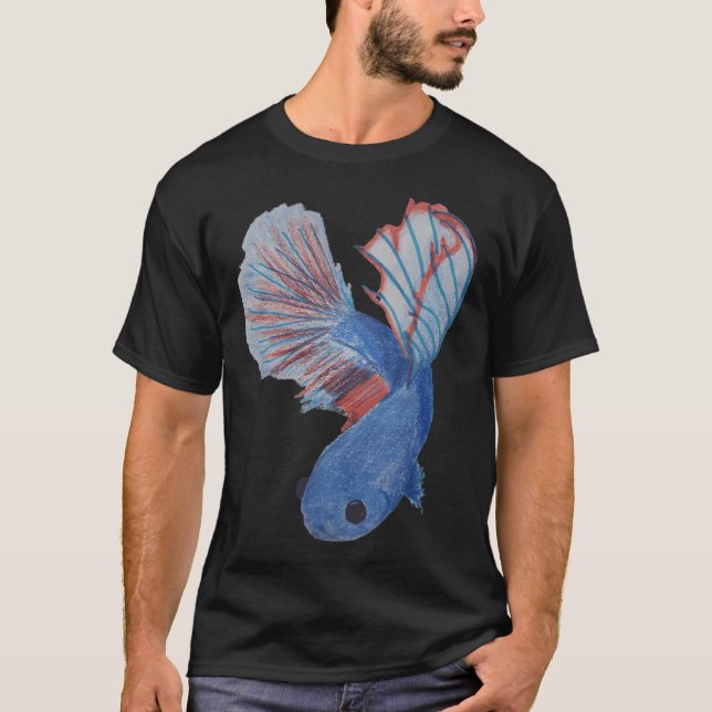 Blue Betta Fish T-Shirt (Front)