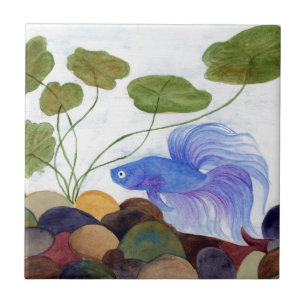 Blue Betta Fish Tile