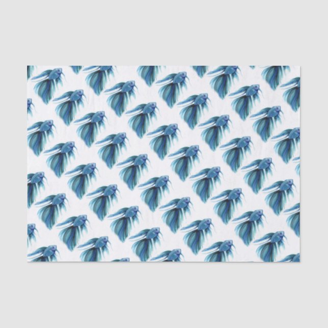 Blue Betta Fish Tissue Paper (Front)