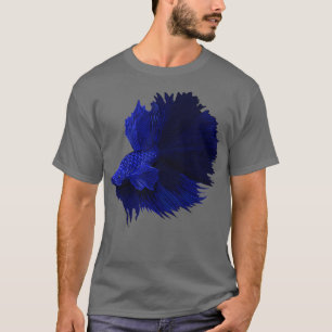 Blue Betta Splendens male fish design T-Shirt