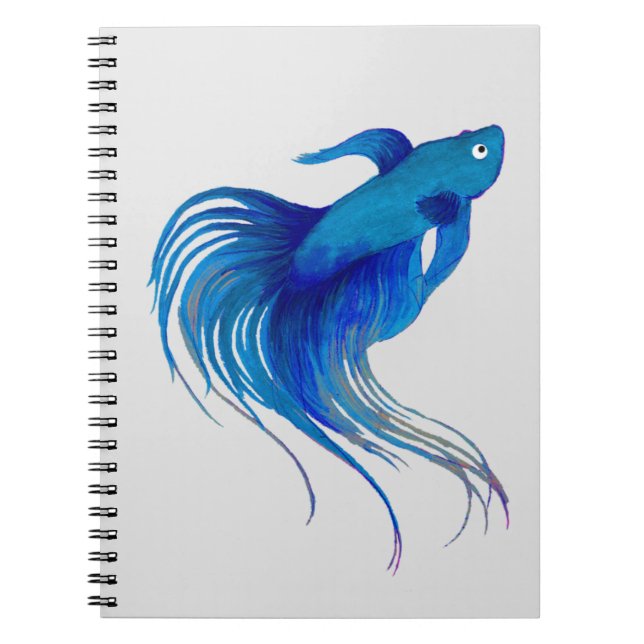 Blue Betta Watercolor Notebook (Front)