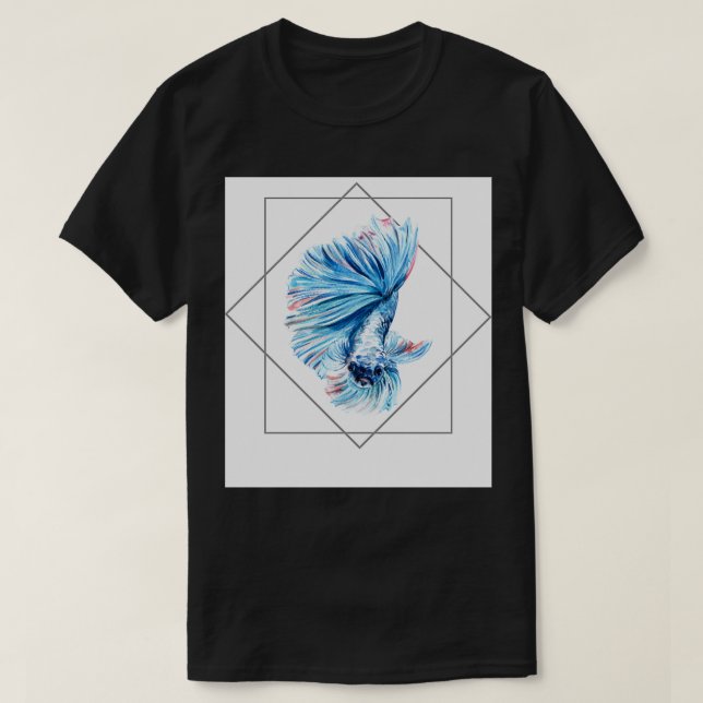 Blue betta watercolor T-Shirt (Design Front)