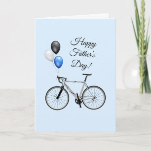 Blue Bicycle and balloons Father's Day Card