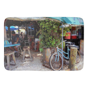 Blue Bicycle Bath Mat