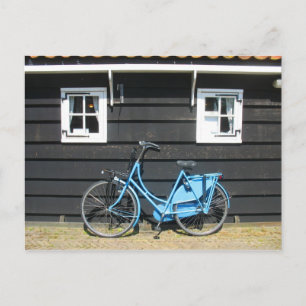 Blue Bicycle Dutch House in Holland Postcard