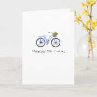 Blue Bicycle HAPPY BIRTHDAY NAME Flower Basket Fun