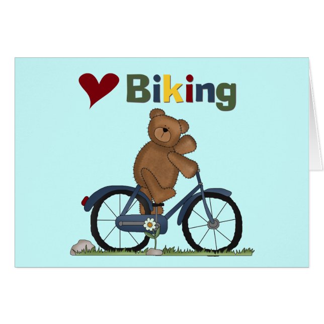 Blue Bicycle I Love Biking Tshirts and Gifts (Front Horizontal)