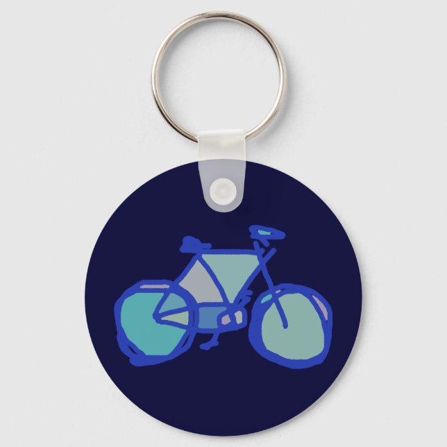 blue bicycle key ring (Front)