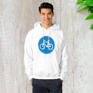 Blue Bicycle Lane Sign Cycling Road Symbol Hoodie