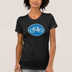 Blue Bicycle Lane Sign Cycling Road Symbol T-Shirt