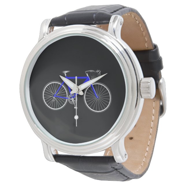 Blue Bicycle On Black Watch (Angled)