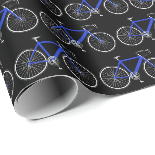 blue bicycle on black wrapping paper (Roll Corner)