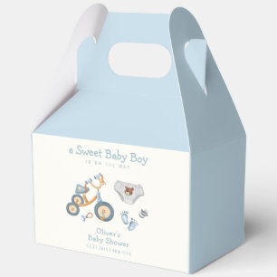 Blue Bicycle Teddy Bear Toys Nursery Baby Shower Favour Box