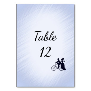 Blue Bicycle Wedding Table Number