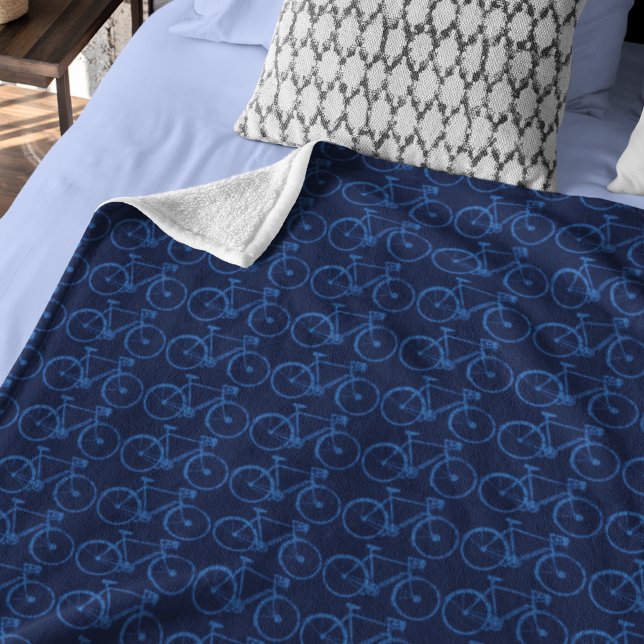 Blue Bicycles side by side Fleece Blanket (Creator Uploaded)