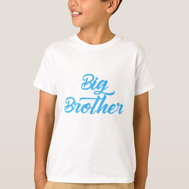 Blue Big Brother sibling Typography T-Shirt (Front)