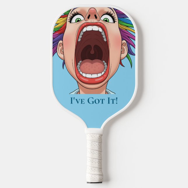 Blue Big Mouth Pickleball player Paddle (Front)