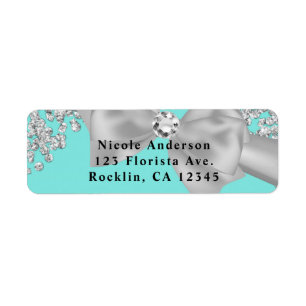 Blue Big White Bow Diamonds Bridal Shower