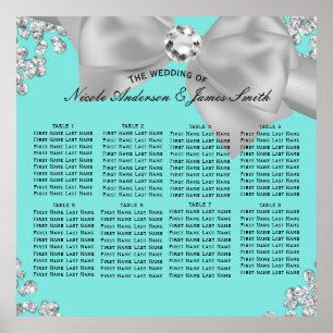 Blue Big White Bow Diamonds Glam Seating Poster