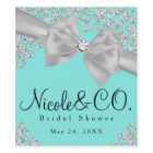 Blue Big White Bow Diamonds Glam Wine