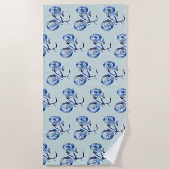 Blue Bike Beach Towel (Front)