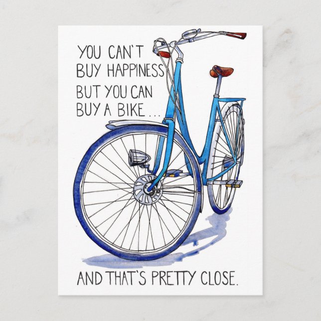 Blue Bike Happiness card (Front)