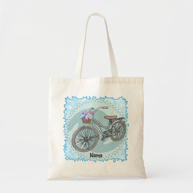 Blue Bike  Tote Bag (Front)