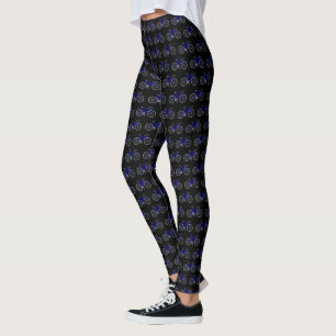 Blue Bikes On Black Leggings